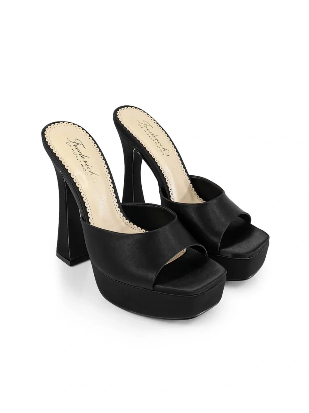 Elaina Black Platform Mule Heel